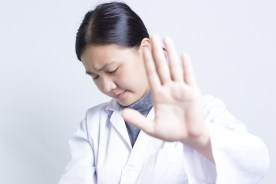 Woman Scientist: Stop Symbol