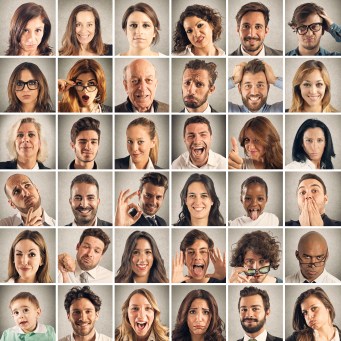 Collage emotion of people